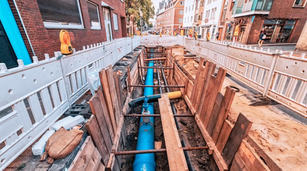 Urban utility street trenching