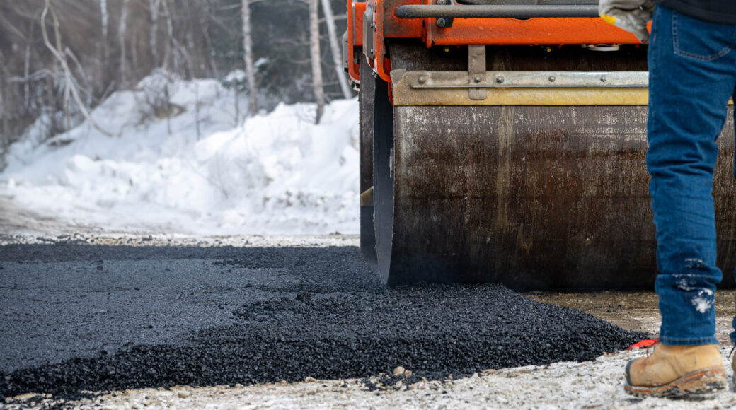 Winter cold asphalt paving