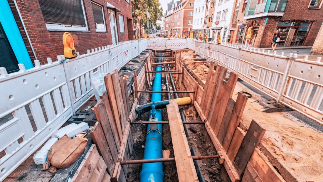 Urban utility street trenching