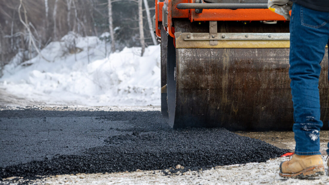 Winter cold asphalt paving
